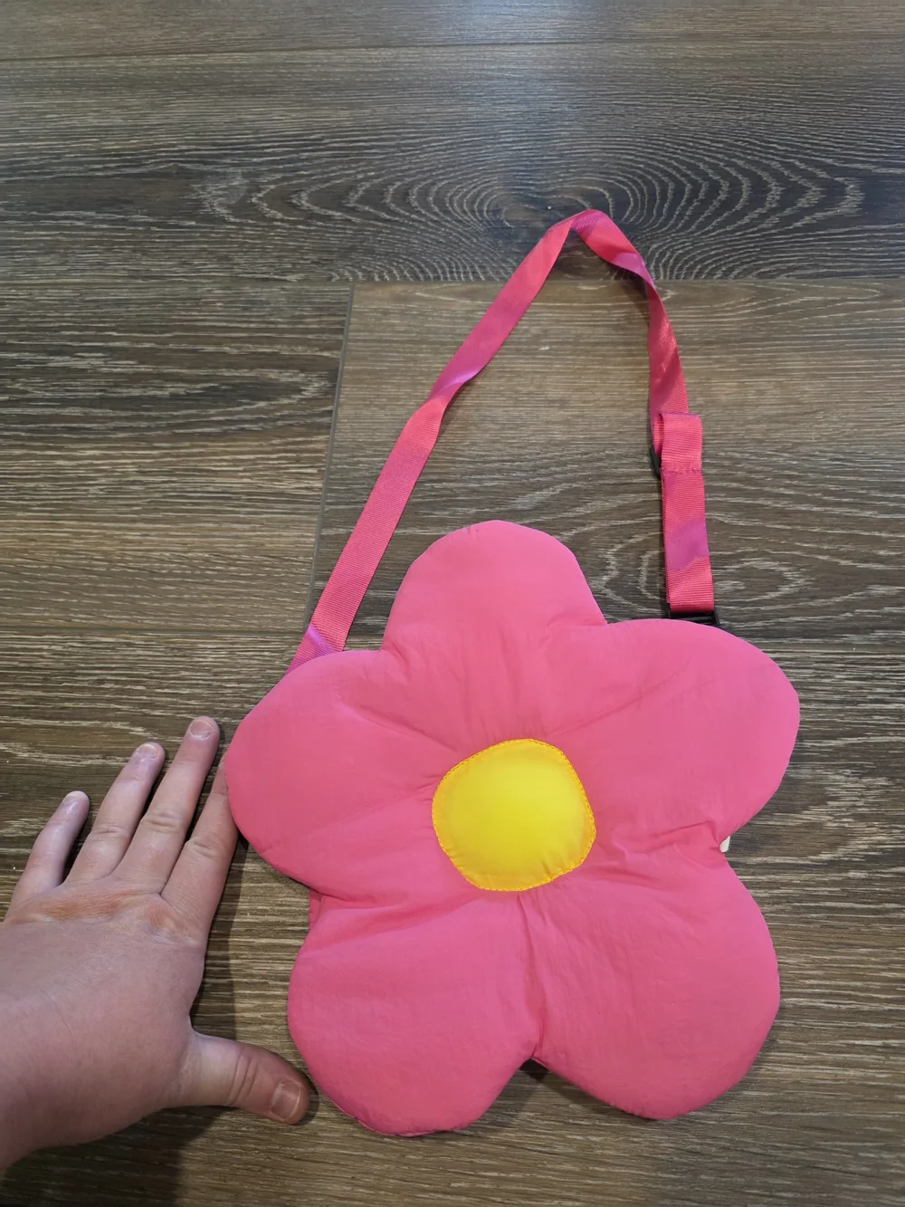 Kids Pink Flower Bag with Yellow Center